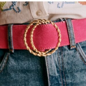 Nwt! Sezane Penelope Belt Bright Pink